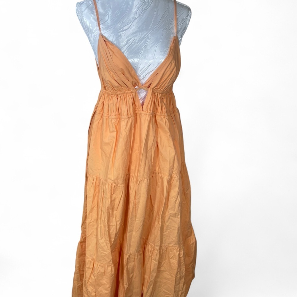 ASTR Women’s Orange Cassie V-Neck Tiered Maxi Dress - Picture 4 of 6